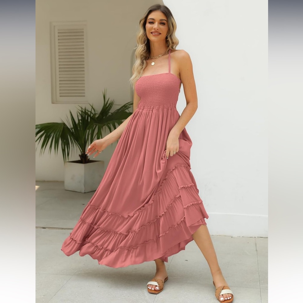 Free People Boho Backless Summer Maxi Dress
